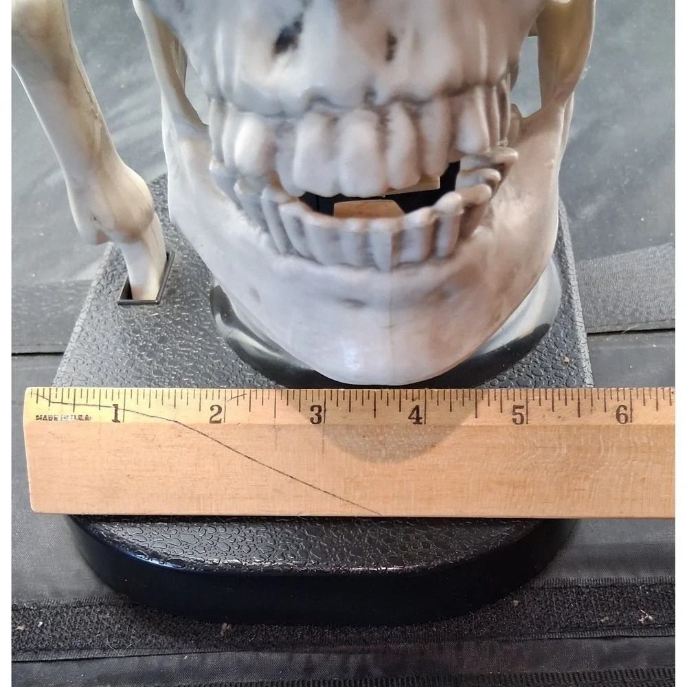 Gothic Skull Candy Dispenser with Bone Lever Jaw Action Halloween Decor